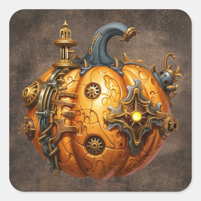 Fall Steampunk Pumpkins Stickers (Front)
