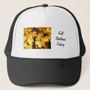 Fall Steelhead Fishing hats Yellow Fall Leaves
