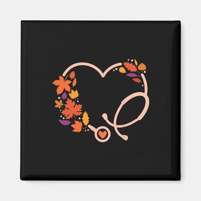 Fall Stethoscope Nurse Thanksgiving Nursing Autumn Magnet (Front)