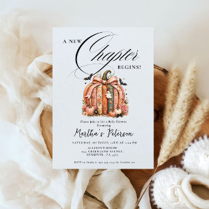 Fall Storybook A New Chapter Begins Baby Shower Invitation