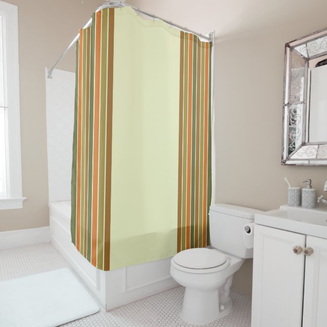 FALL STRIPE SHOWER CURTAIN (In Situ)