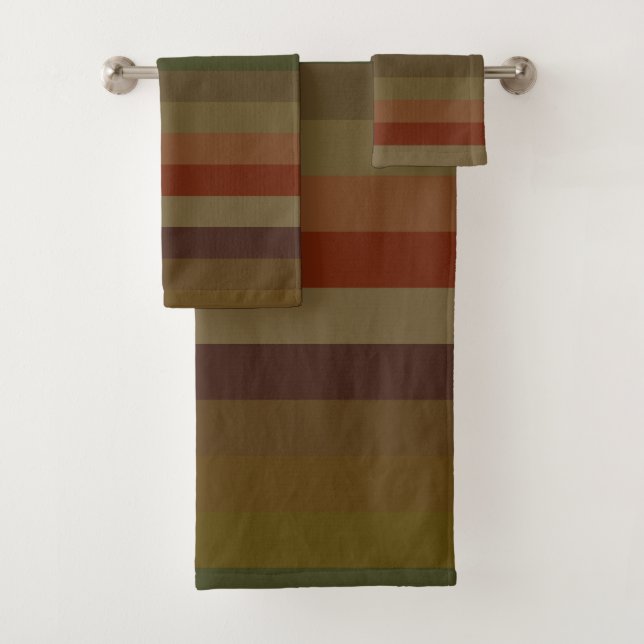 fall stripes bath towel set (Insitu)