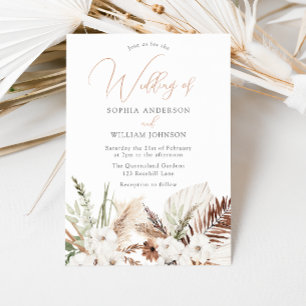 Fall & Summer Bohemian Floral Wedding Invitation