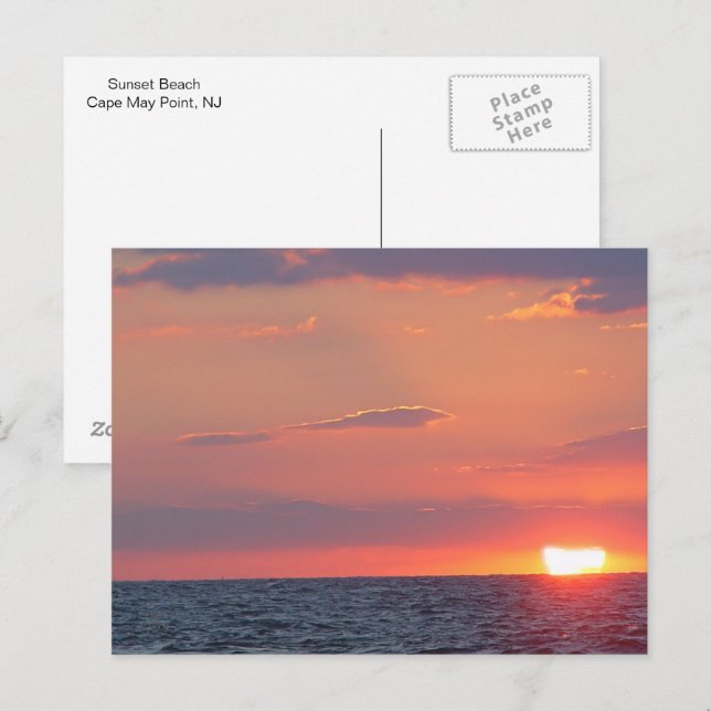 Fall Sundown at Sunset Beach, Cape May, NJ Postcard (Front/Back)