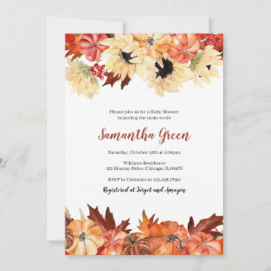 Fall Sunflower Baby Shower Invitation