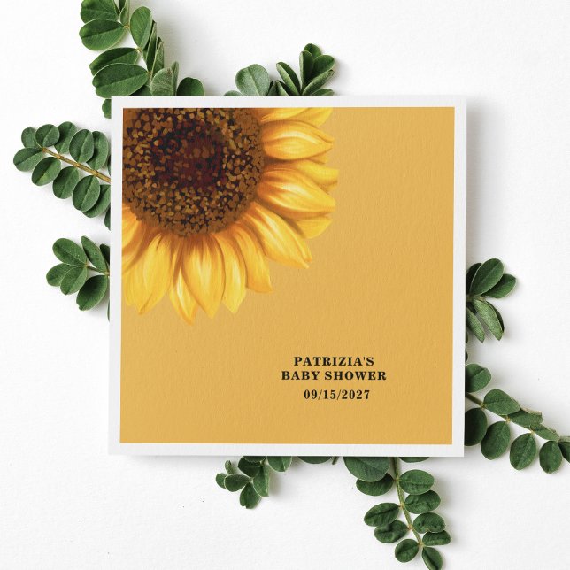 Fall Sunflower Baby Shower Napkin (Creator Uploaded)