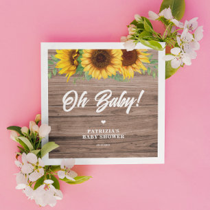 Fall Sunflower   Baby Shower Paper Napkin