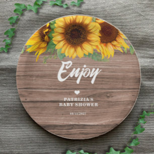 Fall Sunflower   Baby Shower  Paper Plate