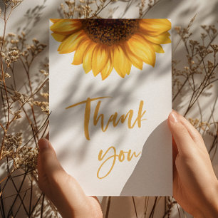 Fall Sunflower Baby Shower Thank You Card