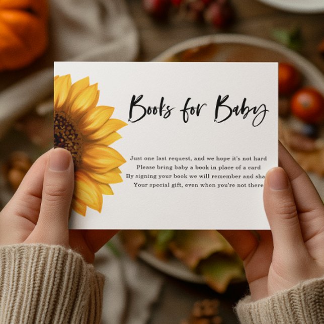 Fall Sunflower | Books for Baby | Baby Shower  Enclosure Card (Creator Uploaded)