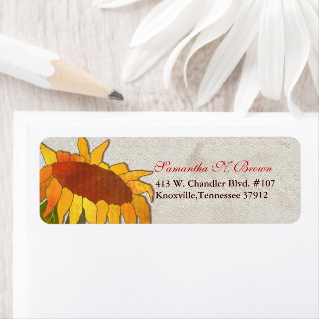 Fall Sunflower Business Address Return Address Label (Insitu)
