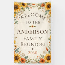 Fall Sunflower Family Reunion Vertical Welcome 