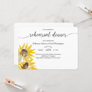 Fall Sunflower Rehearsal Dinner Invitation