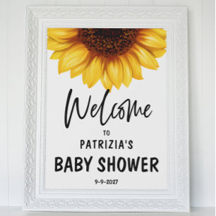 Fall Sunflower Welcome Baby Shower Poster