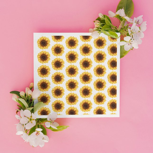Fall Sunflowers Baby Shower Napkin (Creator Uploaded)