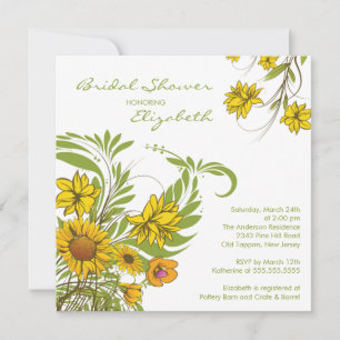 Fall Sunflowers Bridal Shower Invitation