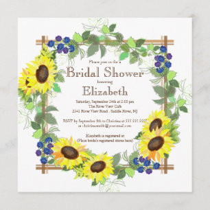 Fall Sunflowers Floral Bridal Shower Invitation