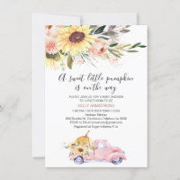 Fall Sunflowers Floral Pumpkin Truck Baby Shower