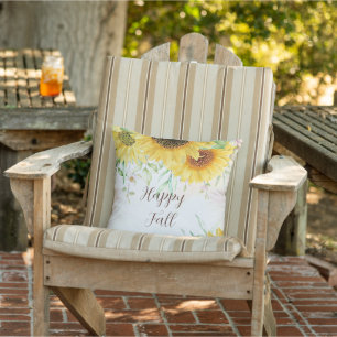 Fall sunflowers with customisable text cushion
