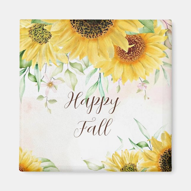 Fall sunflowers with customisable text  magnet (Front)