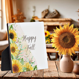 Fall sunflowers with customisable text  plaque