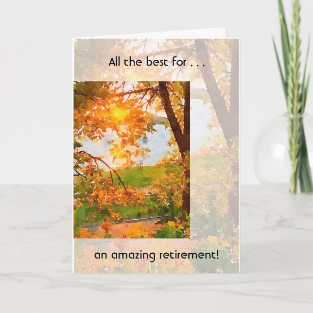 Fall Sunset on Lake Calhoun Retirement Card (Front)