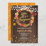 Fall surprise birthday party thanksgiving gold invitation<br><div class="desc">[all text underneath the "shhh... It's a Surprise" are editable] Elegant, Chic and Cheerful Surprise Party invitation. Any event. You may edit the party title to fit birthday part, bridal shower, anniversary, retirement, baby shower, etc. Theme: Surprise Party in Fall, Autumn, Thanksgiving season Style: Elegant Colours: Brown, Orange, Gold, White,...</div>