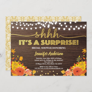 Fall surprise bridal shower thanksgiving party invitation