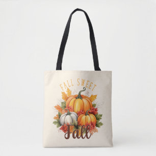 Fall Sweet Fall – Autumn Pumpkins & Leaves Tote Bag