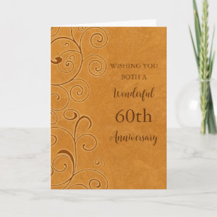 Fall Swirls 60th Wedding Anniversary Card