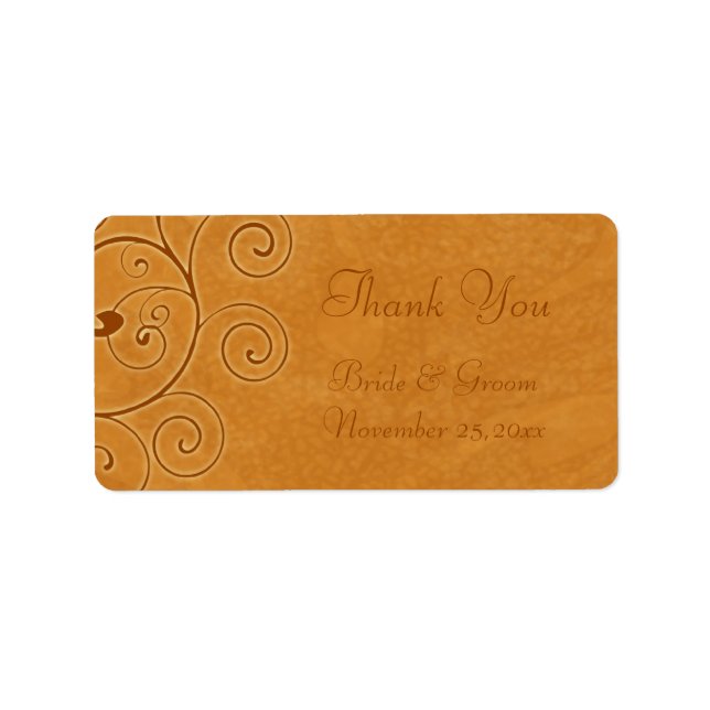 Fall Swirls Autumn Wedding Labels (Front)