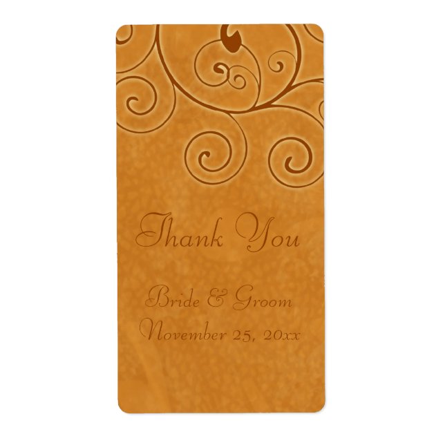 Fall Swirls Autumn Wedding Labels (Front)
