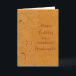 Fall Swirls Granddaughter Birthday Card<br><div class="desc">Birthday card for granddaughter with a fall birthday with orange swirls design and thoughtful verse.</div>
