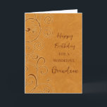 Fall Swirls Grandson Birthday Card<br><div class="desc">Birthday card for grandson with a fall birthday with orange swirls design and thoughtful verse.</div>