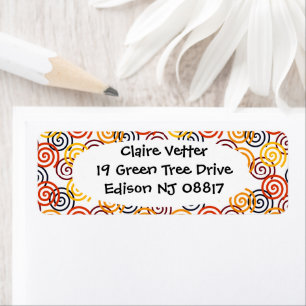 Fall Swirls  Return Address Label