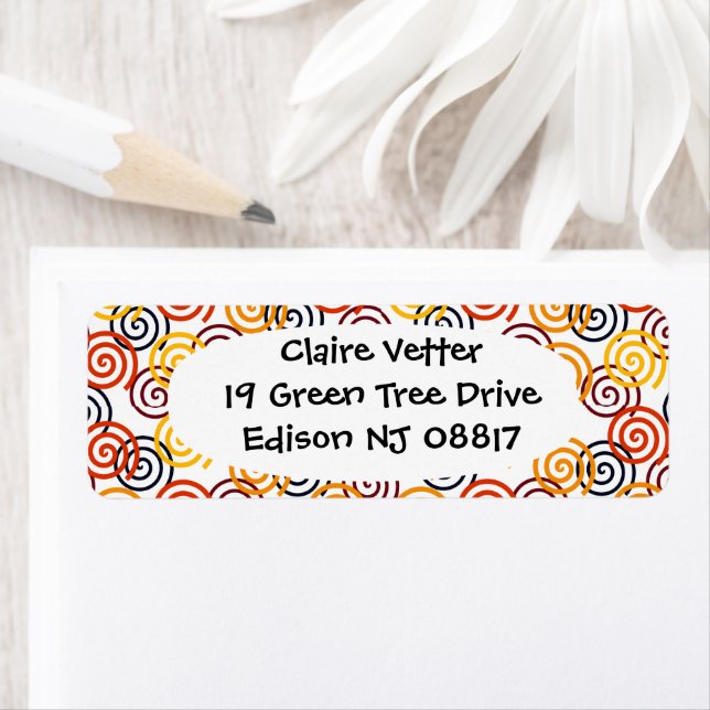 Fall Swirls  Return Address Label (Insitu)