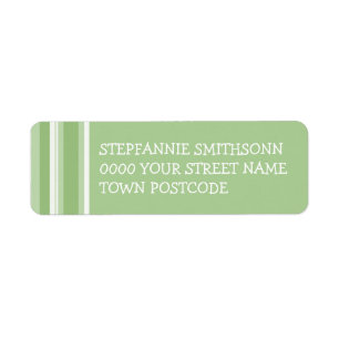 Fall Tango Stripes green Return Address Label