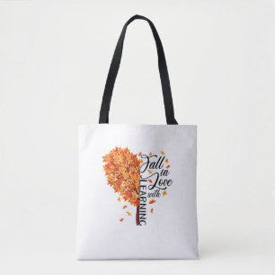 Fall Teacher Fall In Love With Learning Thanksgivi Tote Bag