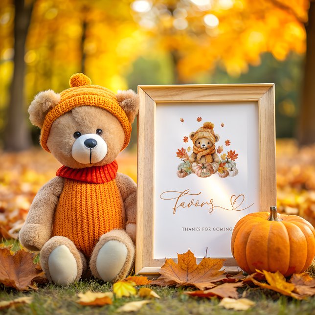 Fall Teddy Bear Baby Shower Favours Poster (Creator Uploaded)