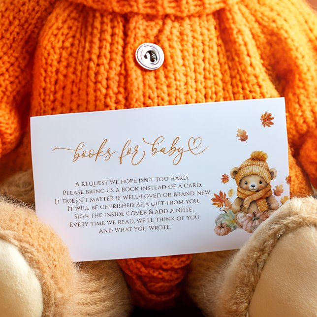 Fall Teddy Bear Books for Baby Enclosure Card (Creator Uploaded)