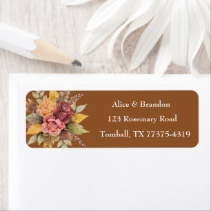 Fall Terracotta Autumn Rustic Boho Wedding Label Return Address Label