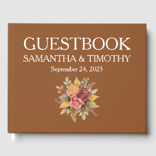 Fall Terracotta Autumn Rustic Floral Wedding Guest Book