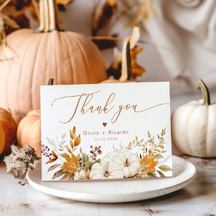 Fall Terracotta Autumn Wedding thank you Card