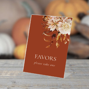 Fall Terracotta Favors Pedestal Sign