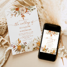 Fall terracotta floral elegant wedding