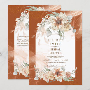 Fall Terracotta Floral Pampas Grass BRIDAL SHOWER