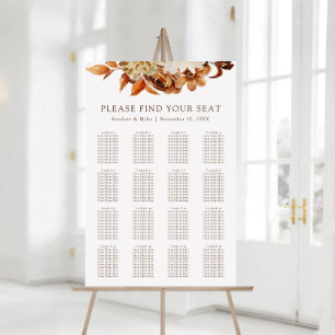 Fall Terracotta Floral Wedding Seating Chart