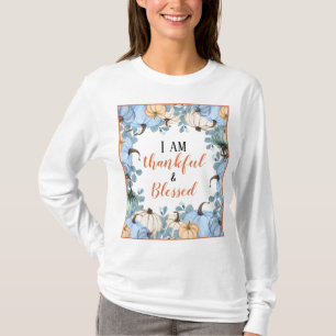 Fall Thankful and Blessed Thanksgiving T-Shirt