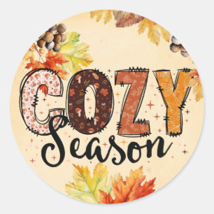 Fall/ Thanks Giving stickers- Cosy Season Classic Round Sticker