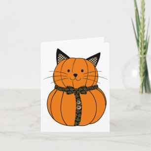 Fall Thanksgiving Cutest Pumpkin Cat Face Whiskers Card